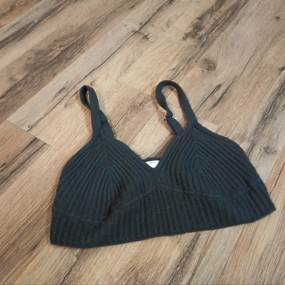 Ribbed Black Bralette
